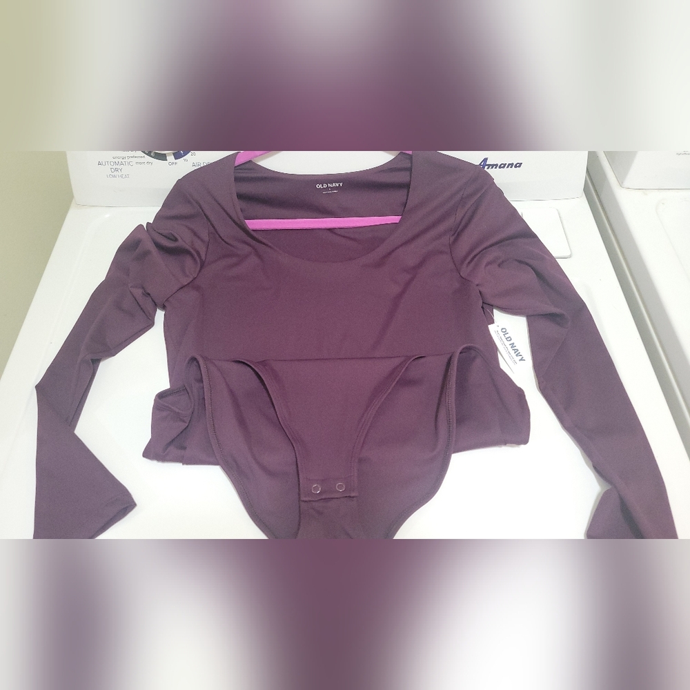 Old Navy Plum Long Sleeve Bodysuit